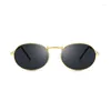 Lunettes de soleil Small Frame Round Femme / Mans Brand Designer OVAL MEDIQUES VINTAGE Black Ocean Mirror Metal