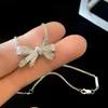 Bow necklace designer light luxury collarbone chain birthday gift does not fade non-allergic necklace ladies versatile necklace accessories pendant