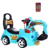 Children's Twisting Car Excavator Can Sit and Ride Baby Large Toy Music Engineering Car Excavator Outdoor Toys Ride on Toys