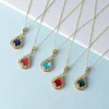 Pendant Necklaces 2023 Lovely Crystal Zircon Simple Water Drop Necklace Women 18K Gold Plated Jewelry Temperament Gift Bride