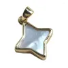 Charms Retro Healing Mała Mother of Pearl Charm Wiselant Piękna gwiazda Naturalna Abalone Shell Pendants DIY Jewelry