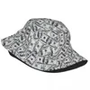 베레모 맞춤형 달러 지폐 버킷 모자 남성 여성 패션 여름 야외 선 머니 어부 모자