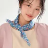 Szaliki w stylu koreański moda kwadratowa bawełniana bawełniana szalik do włosów drukowane szale faulard decerchief żeńskie opaski na głowę bandana 2023