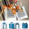 Gift Wrap 1Pcs Frosted Transparent Bag Square Plastics Pearl Lace-Up Bow Handbags Wedding Party Guests Favors Packaging Candy Boxes