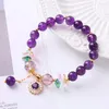 Charm Armbänder 8mm Mode Natürliche Amethyst Armband Frauen Ozean Herz Handstring Geschenke Freundin Geburtstag Party Schmuck Und