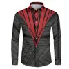 Men's Casual Shirts Polynesian Tribal Fijian Totem Tattoo Fiji Prints Long Sleeve Shirt Men Clothing Simple Slim Fit Chemise Homme Formal