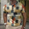 Polo Retro con estampado 3D para hombre, camiseta informal de manga corta, camiseta Y, ropa de verano, camiseta transpirable