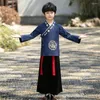 Traje de Palco Hanfu Meninos Menina Traje Tradicional Chinês Estilo de Roupa Escolar Antigo Performance Infantil Alunos Vermelho Moderno Crianças