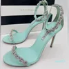 디자이너 Aquazzura Love Link Ankle Strap Sandals 신발 여성 크리스탈 펌프 파티, 드레스, 저녁 샌들 리아 EU35-43