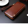 Wallets Design Men's Clutch Bag 2023 Polished Leather Zipper Purse Male Business Wallet Vertical Card Holder