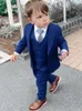 Костюмы Blue For Boy King Clothing Formality Formal Etbits Sets 3 Piece Custom Children Wedding Tuxedo Jacketpantsvest 230608