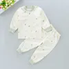 Spodnie, wiosna i jesień czyste bawełniane nowonarodzone ubrania dla dzieci z przodu otwartego zestawu bielizny