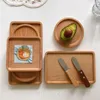 Plates Dishes & Small Nordic Plate Wood Luxury Serving Deep Platter Trays Dining Decorative Talerze Obiadowe Wooden Tray BK50SC