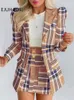 Two Piece Dress Spring Long Sleeve Solid Color Jacket with Mini Skirt Two piece Suit Tailleur Femme Blazer and Set 230609