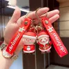 Party Favor Cartoon Cute Santa Claus Key Chain Soft Rubber Doll Car Key Ring Pendant Fashion Bag Ornament Keychain Christmas Gift JN09