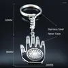 Keychains Hamsa Hand rostfritt stål Key Chain Men Black Silver Color Jewelry Porte Clefs K77591S08