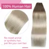 ヘアピースMoresoo Human Bundles Weave in Double Wefted Machine Remy Balayage Piece for Women Straight Weft Extension 230609