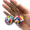 Keychains National Flag Football Key Chain England France Spain Soccer Pendant Car Chains Fan Souvenirs Bag Accessories Gifts