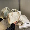 Borse da sera Borsa quadrata piccola da donna Borsa da donna in pelle PU di qualità moda Borsa a tracolla Lingge tinta unita