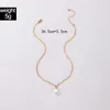 Chaînes ToconaExquisite Perle Pierre Pendentif Collier Pour Femmes Simple Chaîne Ras Du Cou Alliage Métal Bijoux De Mariage Collier En Gros 21886