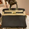 BK Tote Leather Bag Designer Handbag Home 2024 Fashion Versatile Togo Lychee Carrie 30/35 Bride