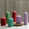 Świece łatwe Demoulding Acryl Candle Forma duże pasiaste kolumnowe stożkowe cylinder formy dekoracje domowe Wedding Chapel Ozdoby DIY Prezenty 230608