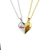 Chaînes 2 pièces/ensemble Couple collier dame coeur aimant correspondant pendentif bijoux petite amie chaîne de fête de mariage