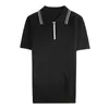 メンズポロスブリティッシュスタイル半袖Tシャツメンペルレイドニットポロシャツサマージッパーデコレーションカジュアルビジネスティートップス衣類