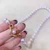 Incatena gli orecchini rotondi 43cm della collana della perla d'acqua dolce 8-9mm all'ingrosso per il regalo di natale delle donne