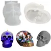 Candles Aouke Skull Candle Silicone Mold Epoxy DIY Desktop Ornament Decorative Gypsum Soft Pottery Clay Tool Skull Silicone Mold 230608