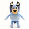 Vente en gros et au détail 28 cm famille de chiots orange bleu manteau chien parents en peluche poupée jouets cadeau mignon