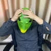 Masques de fête Funny Green Fish Mask Bouche Latex Head Cover Headgear Halloween Costume Cosplay 230608