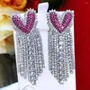 Dangle Earrings Kellybola Luxury Cute Heart Tassel For Gorgeous Fashion Women Bridal Earring Aretes De Mujer Modernos Gift 2023