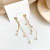 Dangle Oorbellen LosoDo Koreaanse versie Temperament High Class Sense Long Tassel Pearl Dames - betaling Trendy Classic All-match Earring