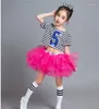 Bühnenkleidung Mädchen Tutu Kleid Rosa Ballett Tanz Kostüme Cheerleader führten Puffy Röcke Kindergarten Professionelles Latein auf