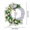 Decorative Flowers Easter Door Decorations 2D Acrylic Wreaths Garland With Twigs And Pastel Eggs Spring Home Decoration Props