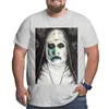Erkek Tişörtleri Mizahi Şeytan Beni korusun Men için Unholy Rahibe T-Shirt Erkekler Pamuk Gömlek Büyük Uzun Tee Artı Boyut 4xl 5xl 6xl Giyim