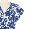 Blouses pour femmes mode été dames imprimé fleuri manches chauve-souris col en v lâche chemises décontractées hauts pour les femmes mère chic Baju Design