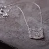 Collar con forma de bolsa de tela de plata de ley 925 a la moda - Collar con bolsa de dinero Joyas de lujo de gama alta con sentido de diseño avanzado Joyas para mujeres - Gran idea de regalo