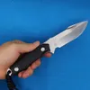 Faca de caça reta externa M2371 5Cr13Mov Satin Drop Point Lâmina G10 Full Tang Handle Facas de lâmina fixa com Kydex e apito de sobrevivência