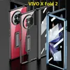 Magnetische scharnierbehuizingen voor VIVO X Fold 2 Fold2 Case Armor Stand Beschermfolie Glazen schermafdekking