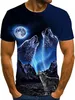 T-shirt da uomo Camicie lupo per uomo Donna Stampa 3D Moda casual Lupi Animale Unisex Nuova maglietta a maniche corte