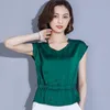 Dames Blouses Dames Lente Zomer Stijl Chiffon Overhemd Effen V-hals Korte mouw Ruches Koreaans Casual Tops SP279