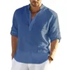 Camisas casuais masculinas Blusa masculina cor sólida respirável Combinando calças tamanho grande Roupas masculinas de verão