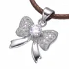 Charms Fashion Sliver Bow Tow Thinestone Miedź Micro Pave Cz Heart Wiseld do biżuterii tworzących akcesoria