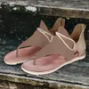 Sandalen für Damen, Sommer-Clip-Toe-Schuhe, Reißverschluss, bequem, vegan, elegant für niedrigen Absatz, Metallic