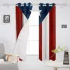 Rideau rayures pentagramme feuilles de palmier drapeau porto Rico rideaux occultants pour cuisine chambre enfants chambre fenêtre salon