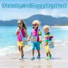 Opbergtassen mesh strandtas voor kinderen speelgoedorganisator net zipper verstelbare schouderband zakje kinderschaal verzamelen ronde emmer