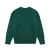 Men's Hoodies Men's Solid Color Round Neck Wool Sweater Love Embroidery Oversize Version Pullover