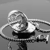 Pocket Watches 5pcs Fashion Silver Glass Cover Mechanical Hand Wind Watch Pendant Fob Chain Men Women